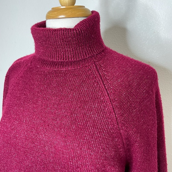 Michael Korse Pink Turtleneck Knit Sweater Size Large Women’s W Gold Buttons - Picture 5 of 10